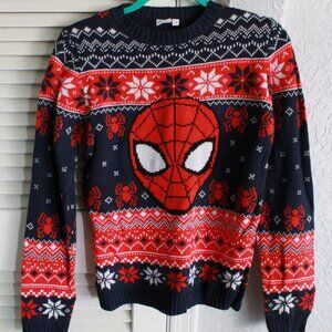 NWT Walmart Youth Spiderman Ugly Christmas Sweater